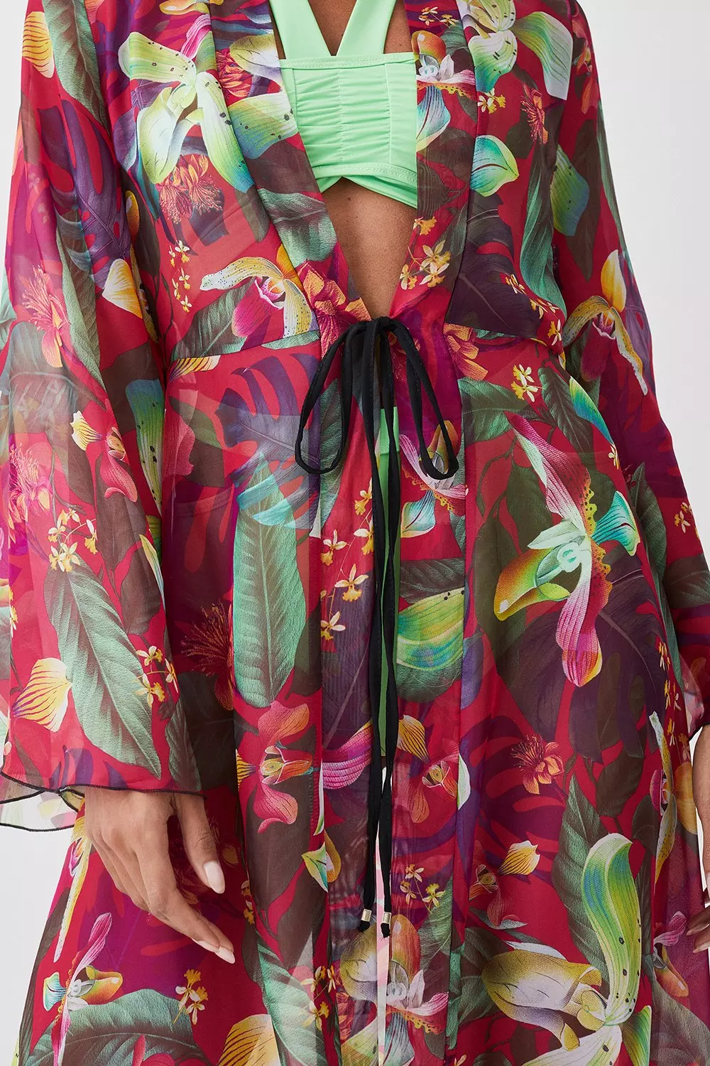 Tropical on sale silk robe